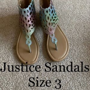 Multi color glitter Justice Sandals
